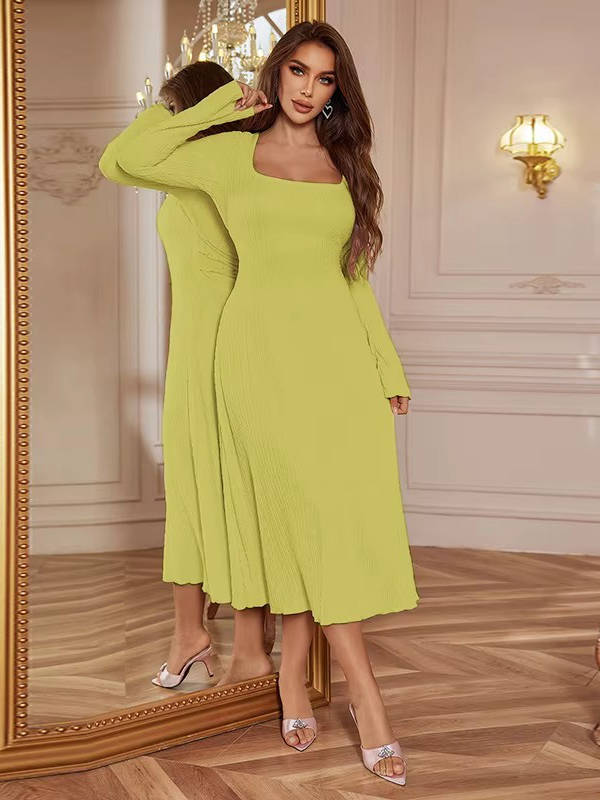 Erma | Women’s Square Neck Wedding Guest Midi Dress