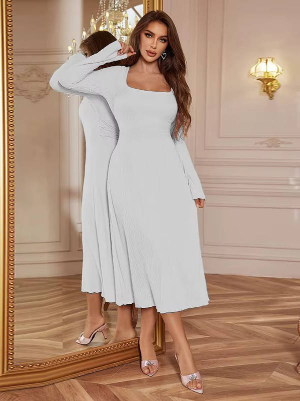 Erma | Women’s Square Neck Wedding Guest Midi Dress