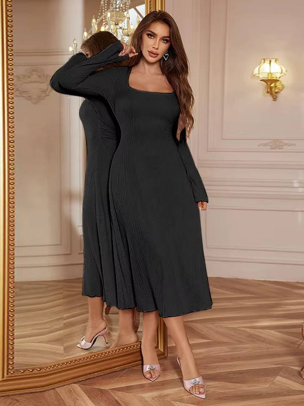 Erma | Women’s Square Neck Wedding Guest Midi Dress