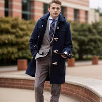 James | Men's Elegant Wool Hooded Duffle Coat