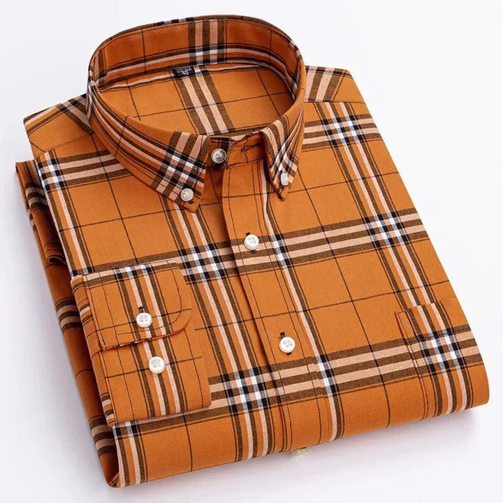 Maverick | Men's Plaid Button Down Long Sleeve Casual Shirt