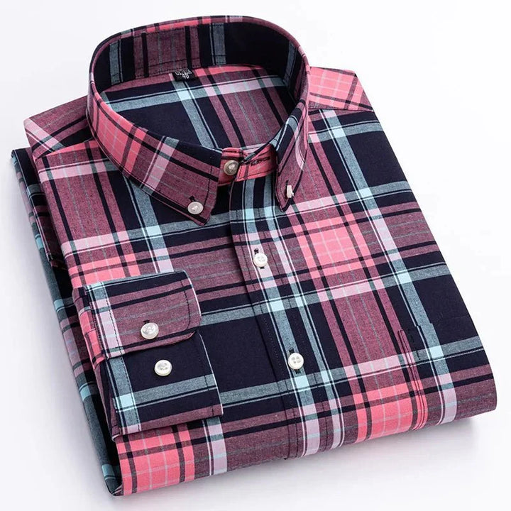 Maverick | Men's Plaid Button Down Long Sleeve Casual Shirt