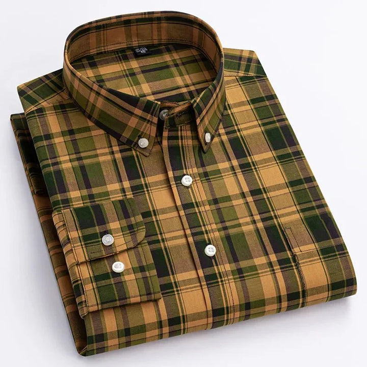 Maverick | Men's Plaid Button Down Long Sleeve Casual Shirt