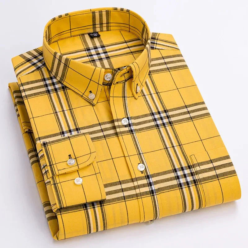 Maverick | Men's Plaid Button Down Long Sleeve Casual Shirt