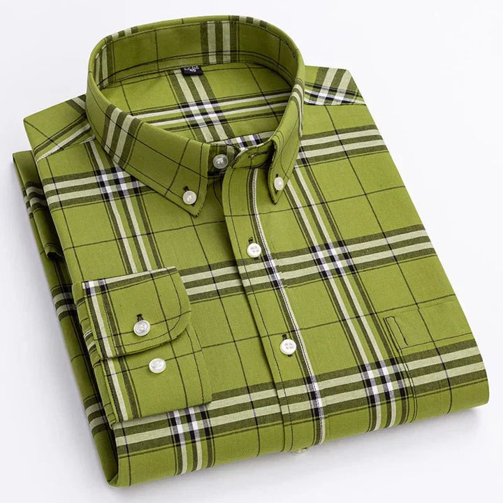 Maverick | Men's Plaid Button Down Long Sleeve Casual Shirt