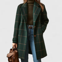 Audrey | Women's Checkered Button Trench Coat
