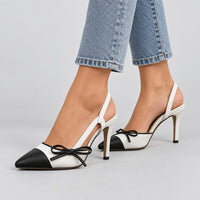 Sofia | Women's Slingback Bow Mid Heels