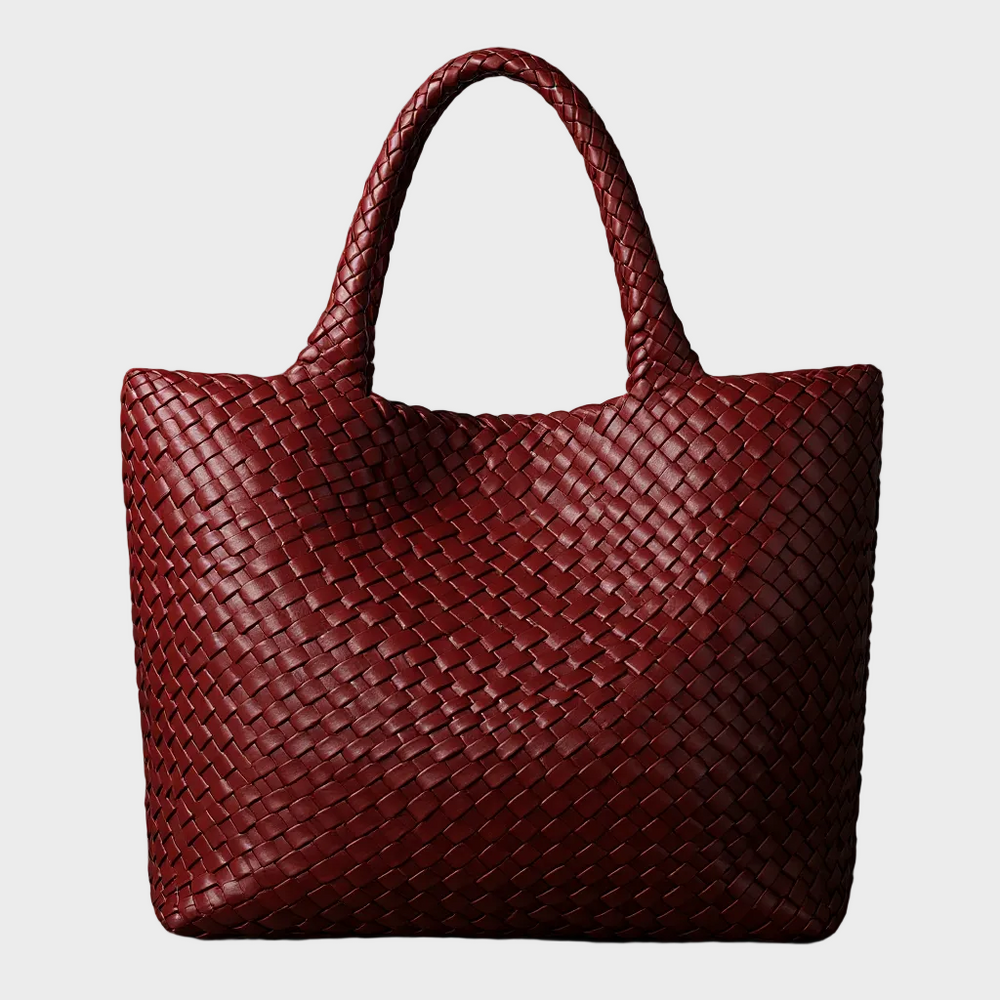 Katie | Women's Spacious Woven Leather Tote Bag