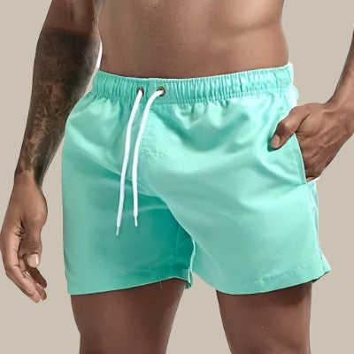 René | Men's Elastic Waist Slim Fit Swim Trunks