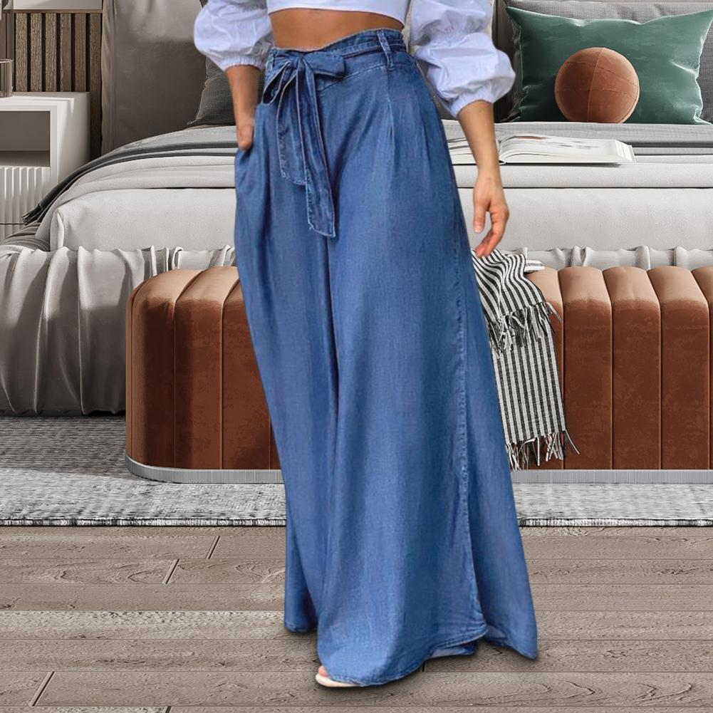 Hestia | Women's Waist Tie Detail Denim Skirt