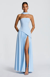 Marielle | Women's Evening Crepe Thigh Split Dress