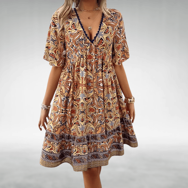 Olive | Women’s Boho Swing Midi Dress