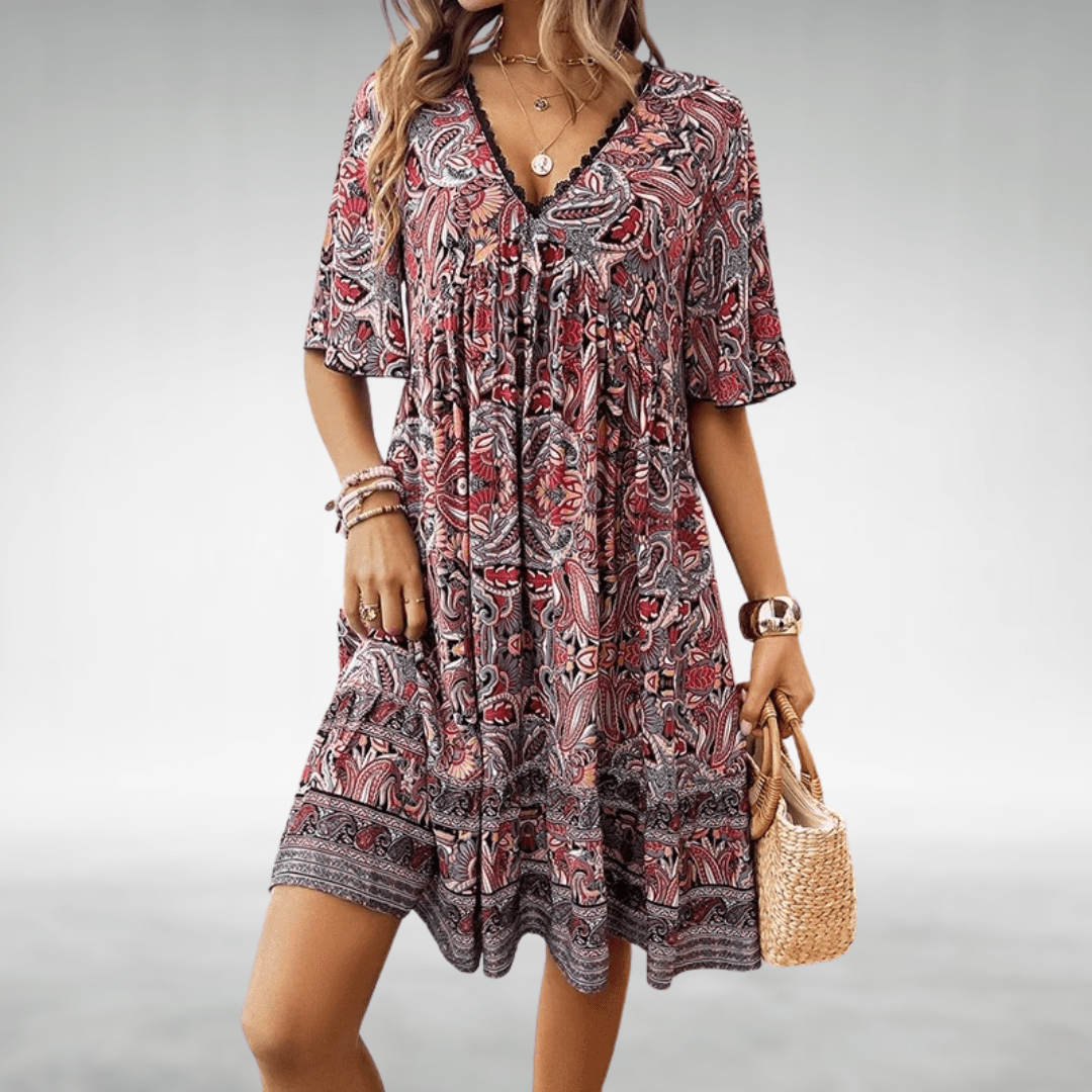 Olive | Women’s Boho Swing Midi Dress