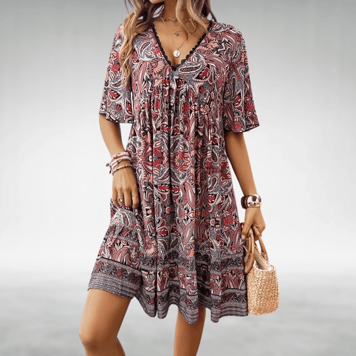 Olive | Women’s Boho Swing Midi Dress