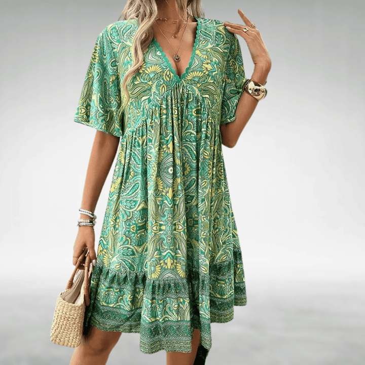 Olive | Women’s Boho Swing Midi Dress