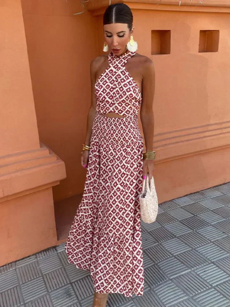 Evelina | Women’s Elegant Halterneck Wedding Guest Dress