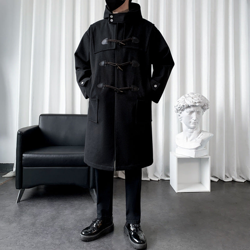 Monty | Men's Long Hooded Wool Duffle Coat