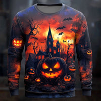 Men's Halloween Graphic Crew Neck Sweatshirt