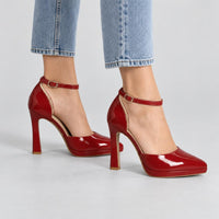 Penny | Women's Glossy High Strapped Heels