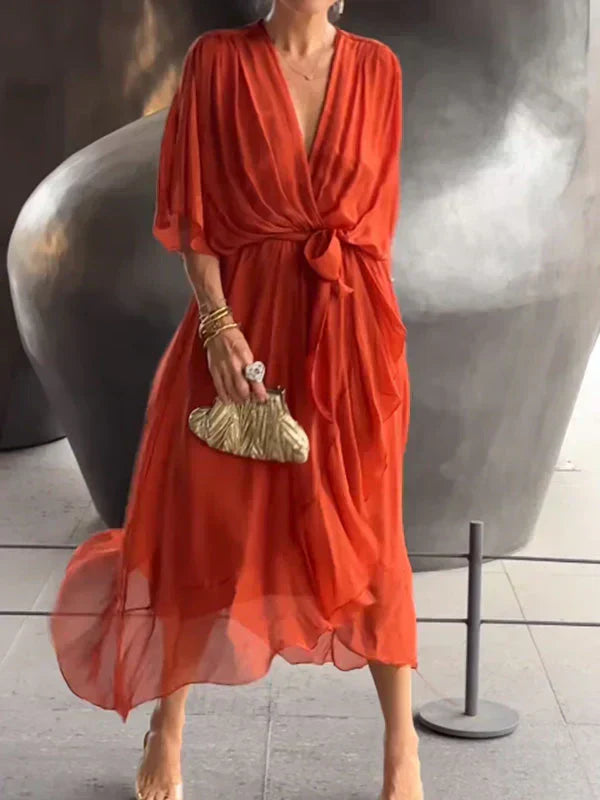 Alessia | Women's V Neck Summer Maxi Dress