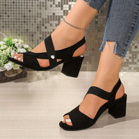 Poppy | Women's Colorblock Comfort Slip On Block Heels