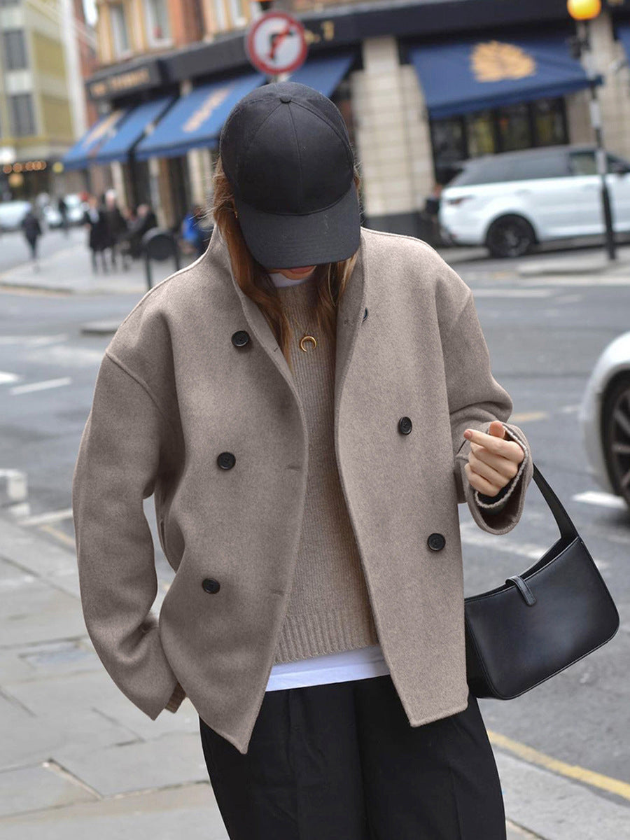 Poppy | Women's Elegant Wool Pea Coat Double-Breasted Blazer