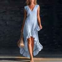 Renee | Women's Sleeveless Ruffle Maxi Dress