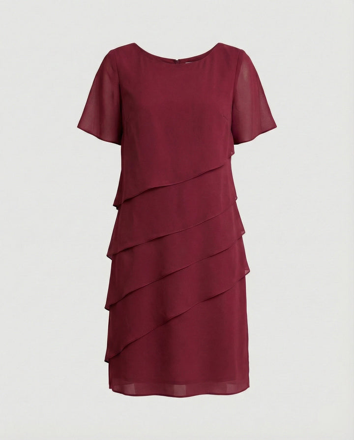 Ellery | Women's Layered Short Sleeve Knee-Length Dress