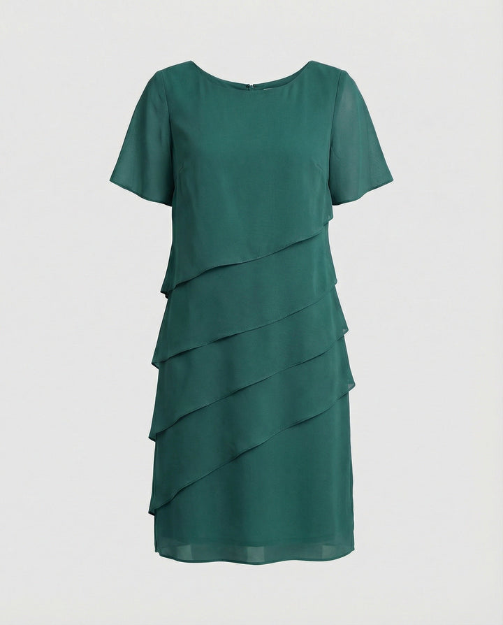 Ellery | Women's Layered Short Sleeve Knee-Length Dress