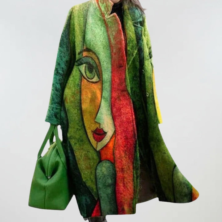 Green female face design