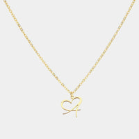 Women's Delicate Initial Heart Pendant Necklace