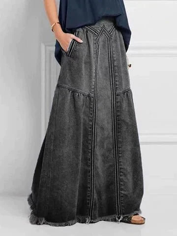 Orelina | Women's Summer Tiered Denim Skirt