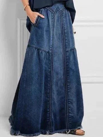 Orelina | Women's Summer Tiered Denim Skirt