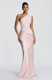 Denise | Women's Floral Satin Maxi Dress