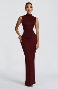 Vivienne | Women's High Neck Ruched Corset Holiday Party Dress