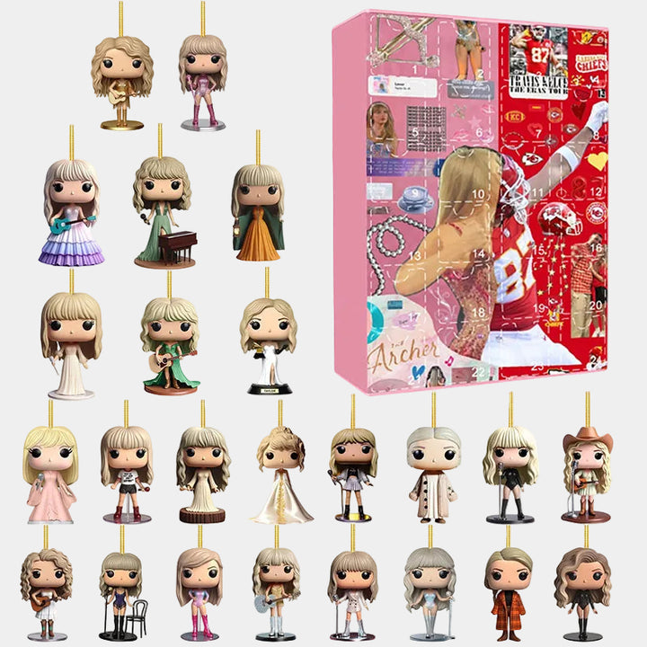 Taylor Swift Advent Calendar with 24 Collectible Figurine Ornaments