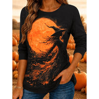 Women's Halloween Witch Graphic Long Sleeve Top