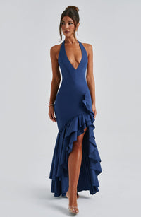 Camille | Women's Plunge Halter Neck Holiday Formal Dress