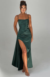 Rosalie | Women's Satin Cowl Neck Holiday Wedding Guest Dress